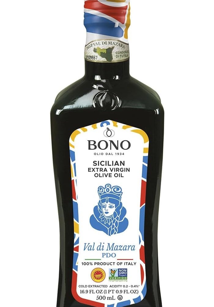 BONO زيت الزيتون البكر الممتاز المعتمد من بونو فال دي مازارا صقلية - 16.9 أونصة - Image 1